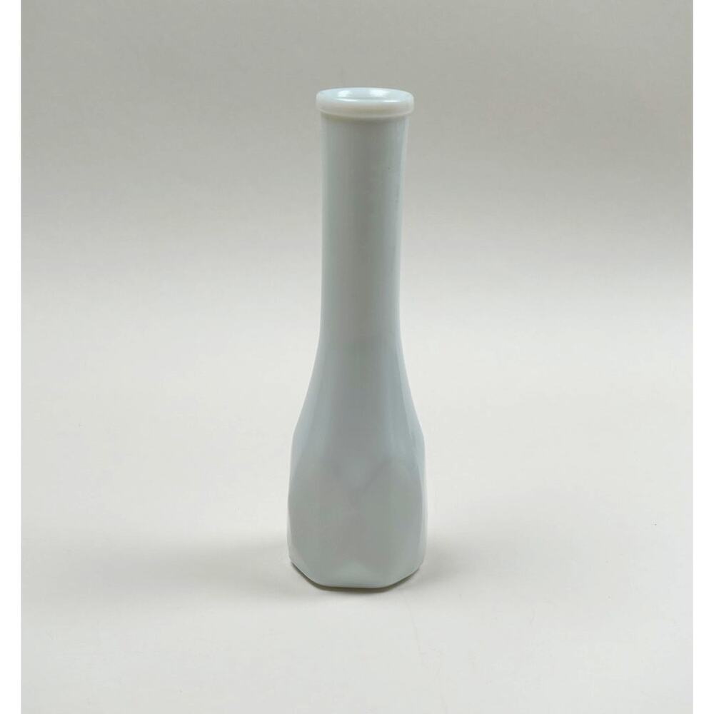 Vintage EO Brody Co Milk Glass Vase 8 1/2" Geometric Timeless design